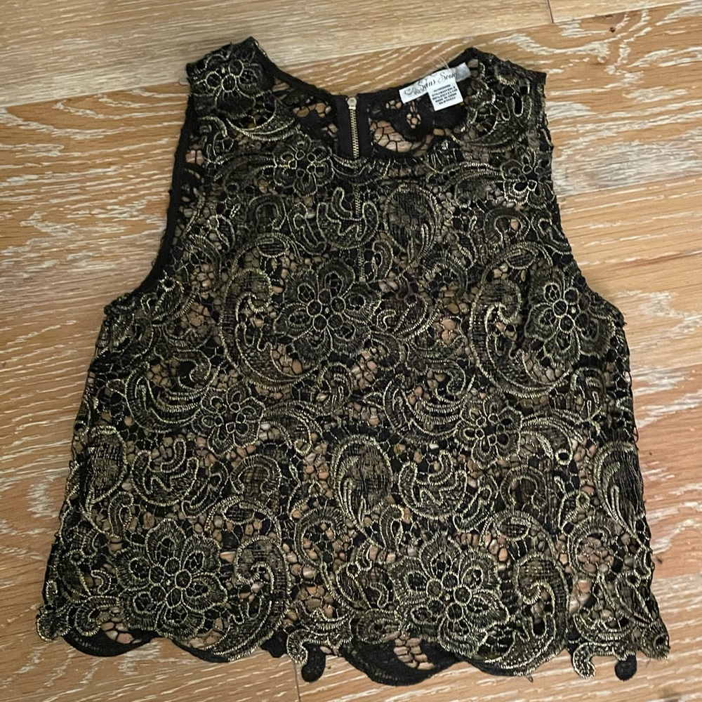 Gold & Black Festive Top